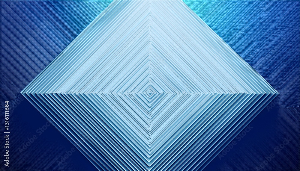 Poster modern abstract blue background design with layers of textured white transparent material in triangl