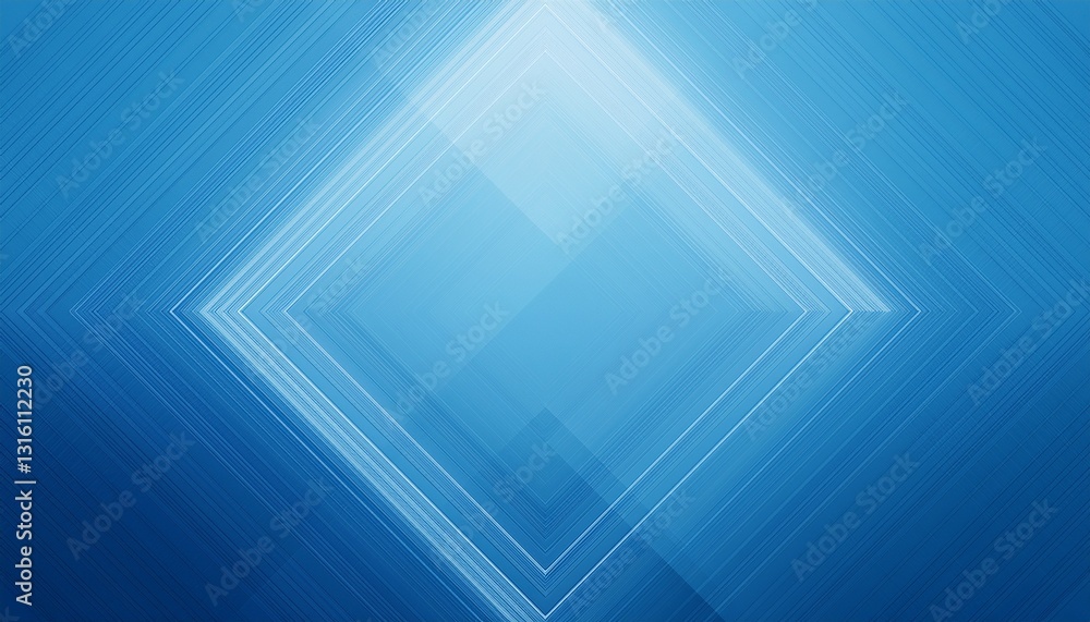 Poster modern abstract blue background design with layers of textured white transparent material in triangl