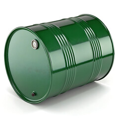 Green Metal Drum  Industrial Container, Cylindrical Steel Barrel