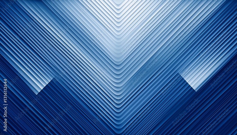 Poster modern abstract blue background design with layers of textured white transparent material in triangl