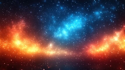 Fototapeta premium Cosmic Nebula fiery and icy clouds clash in deep space