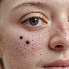 Fototapeta premium Close-up of Face with Sebaceous Filaments and Blackheads