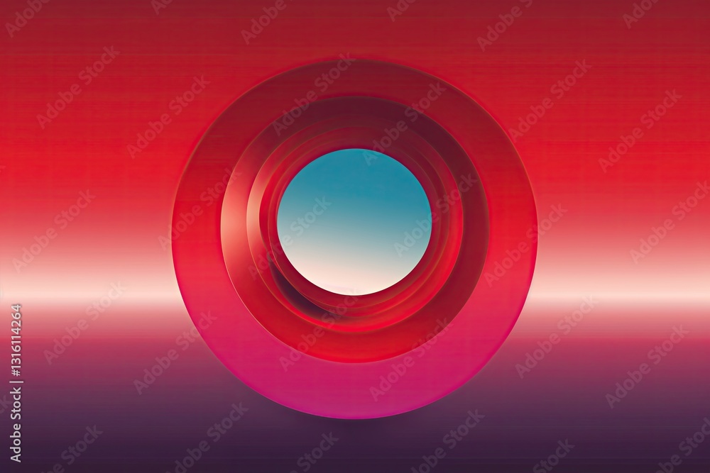 Poster vibrant red gradient background with seamless color transition in retro style