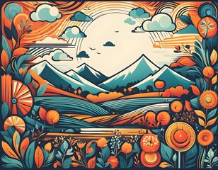 vector illustration of an abstract background with tree