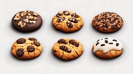 Delicious Variety of Gourmet Cookies: A 3D Rendered Collection AI Generated