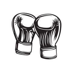 boxing gloves Flat Black and White icon Design Minimal on white background	