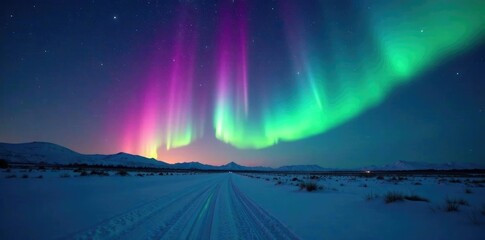 gentle glow of aurora australis in southern sky, cosmic, astronomy, galaxy