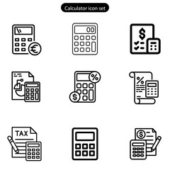 Calculator icon set Accounting calculator icon calculator vector web and app logo design