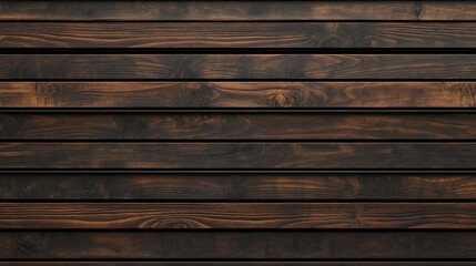 Obraz premium Dark brown horizontal wood planks background texture