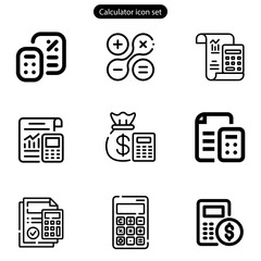 Calculator icon set Accounting calculator icon calculator vector web and app logo design