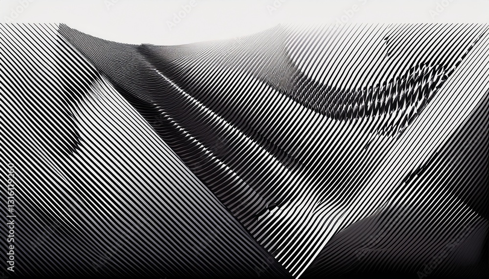 Poster abstract geometric black and white graphic design print halftone triangle pattern. generated image