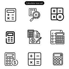 Calculator icon set Accounting calculator icon calculator vector web and app logo design