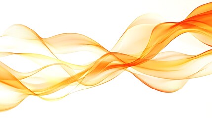 Abstract orange flowing lines on white background