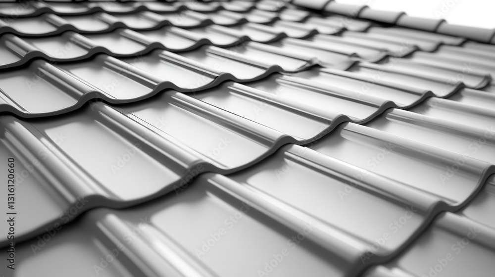 Poster close up view of a gray tiled roof, showcasing the texture and pattern of the tiles. the image is in