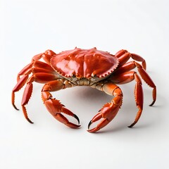 Red Crab on White Background
