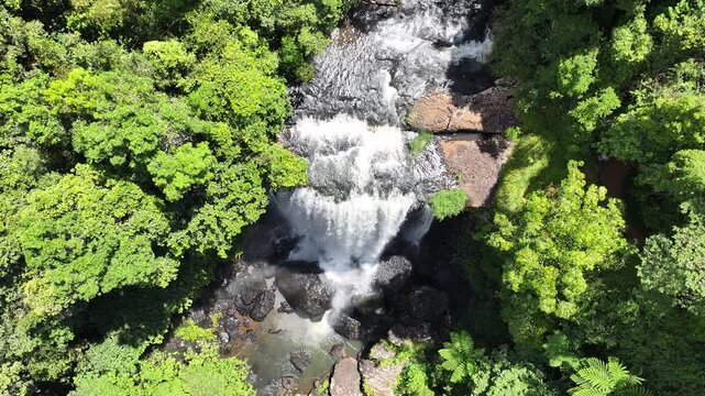 Aerial footage of Zillie Falls Queensland Australi