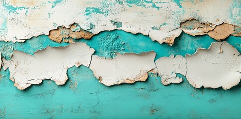 Obraz premium Turquoise and beige watercolor paints blend to form a stunning abstract backdrop ideal for various design endeavors