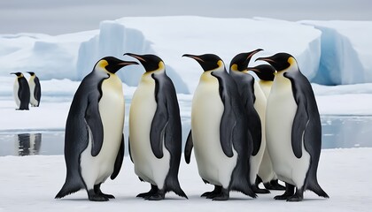 Obraz premium Emperor Penguins on Antarctic Ice