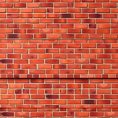 Obraz premium Red brick wall background. Long vector banner