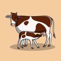A calf and its mother.