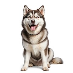Fototapeta premium Happy Siberian Husky Dog Sitting