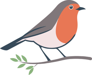 Robin Bird Logo Icon | Vector Illustration | Flat Style Design