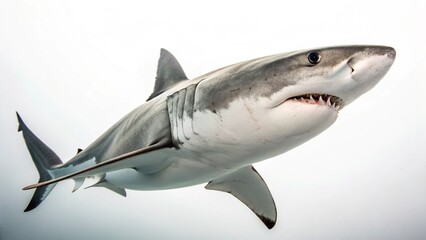 Obraz premium white shark in full view on white studio background