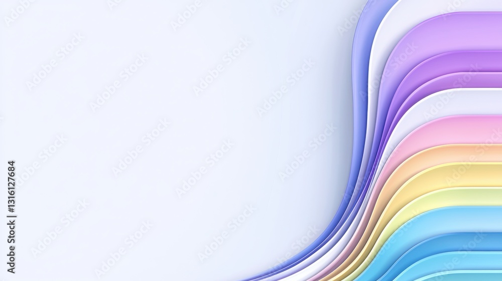 Aufkleber a smooth gradient of pastel colors flowing across a light background, creating a serene and modern a