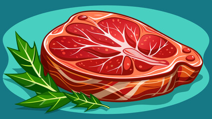 Raw meat steak vector illustration
