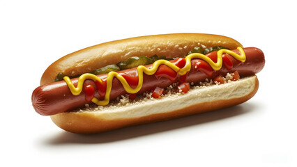Minimalist Hotdog Isolated on a White Background