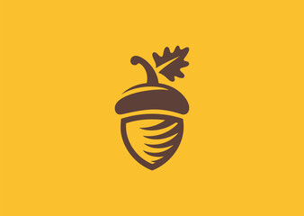 Acorn Logo – A sleek acorn design, representing growth, potential, and nature. © PULO