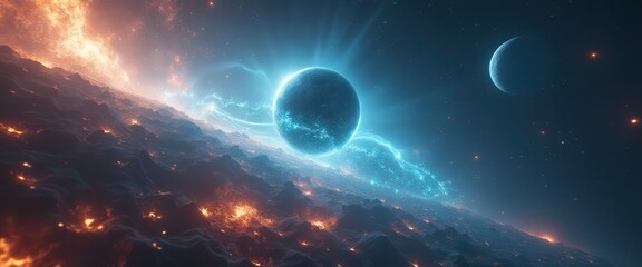 Rogue star swiftly traveling through the cosmos with a unique cosmic backdrop and distant celestial bodies