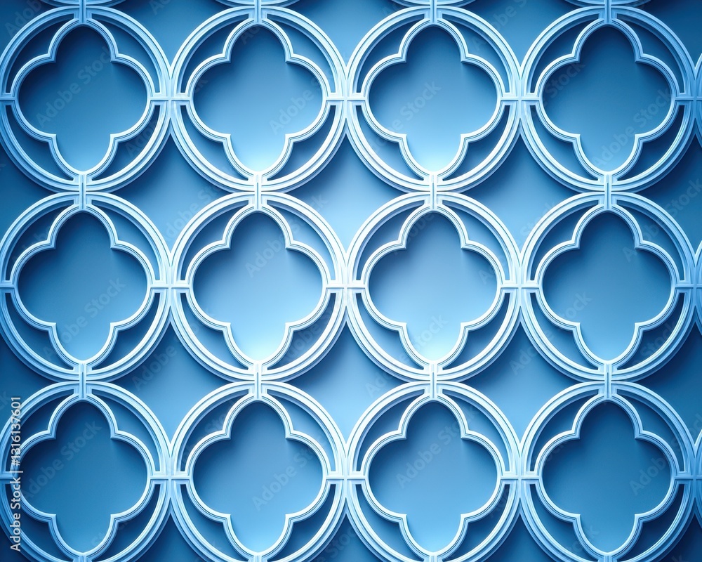 Poster a close-up view of a textured blue wall featuring an intricate circular pattern, showcasing varying 