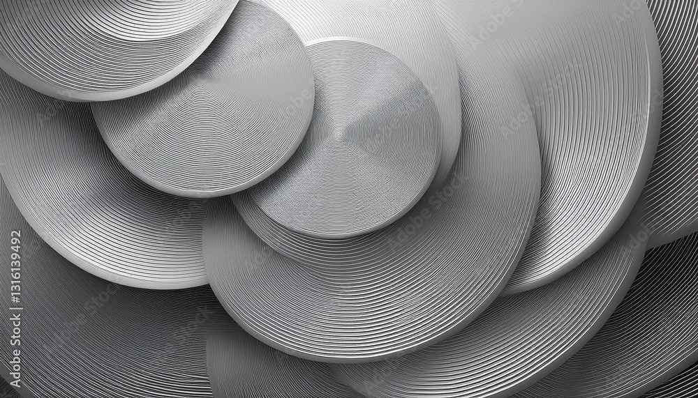 Poster abstract paper circle design silver background texture. generated image