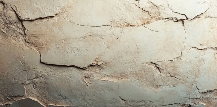 Decorative plastering forms parallel lines on a beige wall