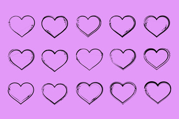 Black heart frame icon. Black heart design with sparkling stars.