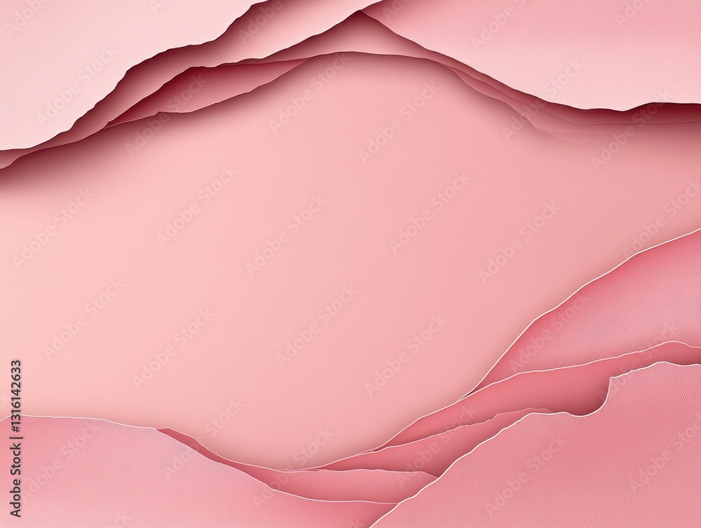 Poster soft pink paper layers creating a textured background for design purposes