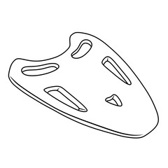 Thin line illustration of a swimming board