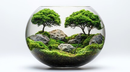 Miniature Landscape in Glass Bowl (1)