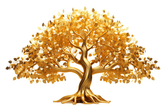 gold tree isolated on white