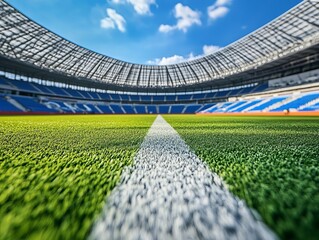 Football stadium sports facilities close-up