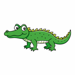 vector illustration of cartoon alligator