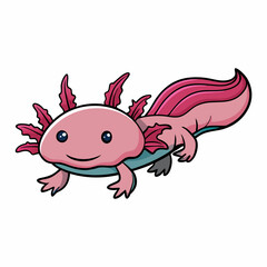 axolotl cartoon vector