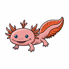 axolotl cartoon vector