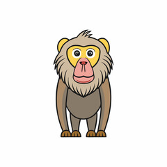 cartoon baboon vector