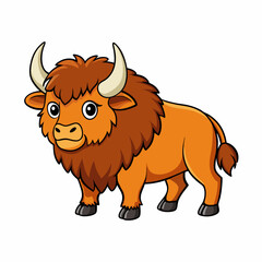 vector illustration of cartoon bison