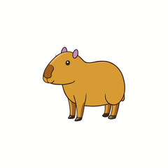 capybara cartoon isolated on white