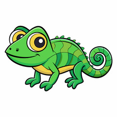 chameleon cartoon vector