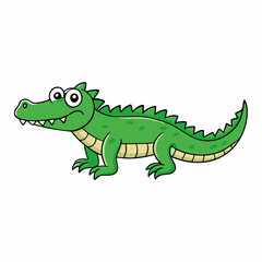 cartoon crocodile isolated on white
