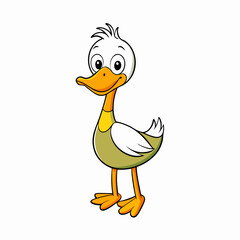 cartoon duck vector on white